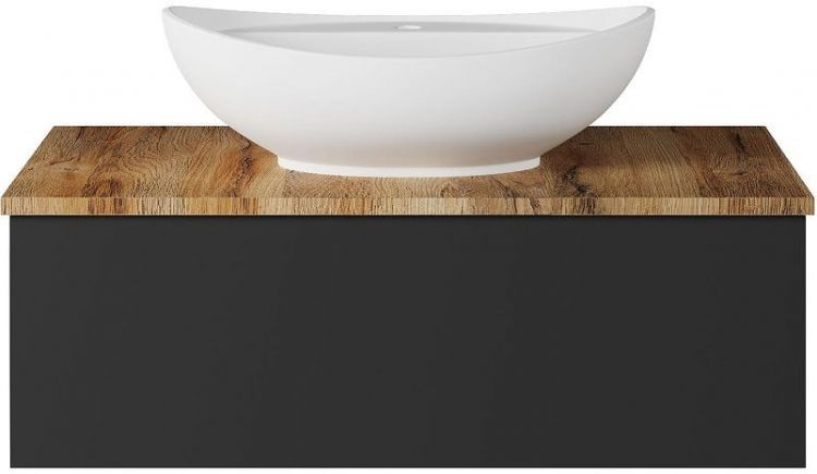 Тумба под раковину Misty Ива 90 П-Ива-01090-481Я подвесная Графит Дуб Вотан