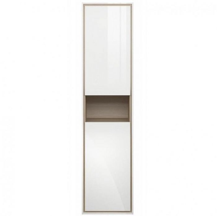 Шкаф пенал Cersanit Louna 35 SP-SL-LOU/Wh подвесной Белый глянец дуб Эврика