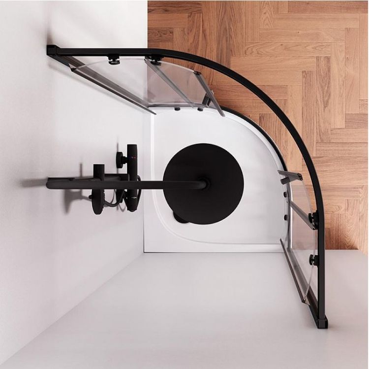 Душевой уголок AM.PM Gem 80х80 W90G-401-080BT профиль Черный матовый стекло прозрачное