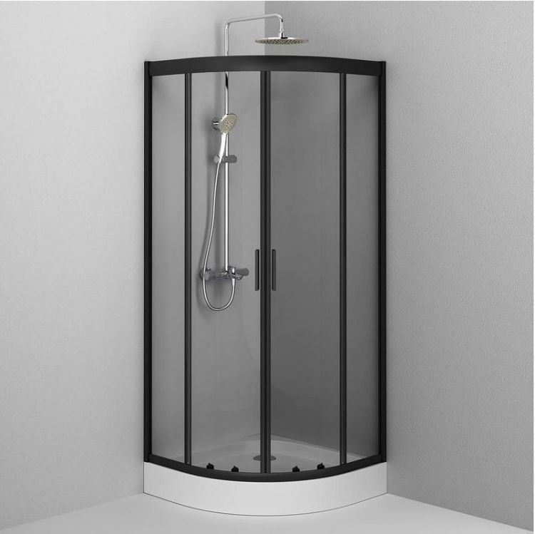 Душевой уголок AM.PM Gem 80х80 W90G-401-080BT профиль Черный матовый стекло прозрачное