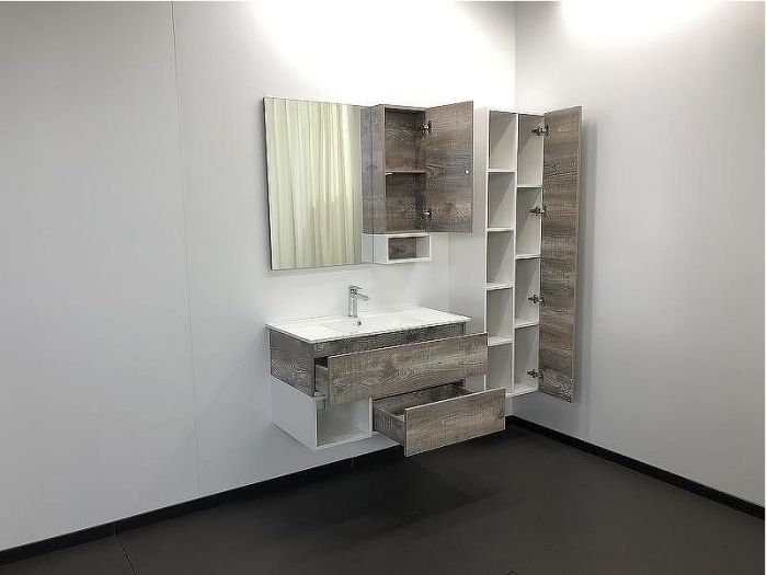 Шкаф пенал Comforty Турин 45 00004136455 подвесной Дуб бежевый