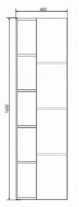 Шкаф пенал Comforty Турин 45 00004136455 подвесной Дуб бежевый