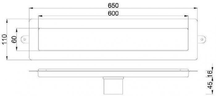 Душевой лоток Boheme Premium Linear 60 982-60-GM с решеткой Оружейная сталь