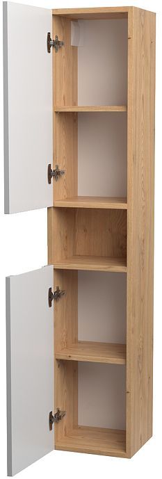 Шкаф пенал ЗОВ Дион 30 DPBD подвесной цвет Белый матовый Дуб медовый