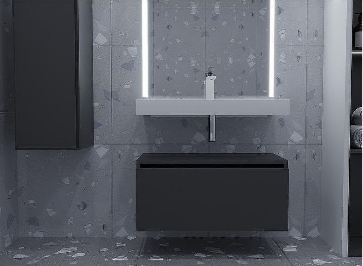 Тумба Boheme Armadi Art Vallessi UNO-S 60 897-060-A glossy подвесная Антрацит глянец