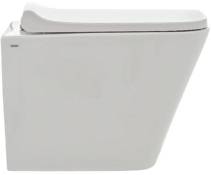 Комплект унитаза AQUAme AQM2004 с инсталляцией WellWant Standart 50 WWISI1110B с сиденьем Микролифт и клавишей смыва Хром глянцевый