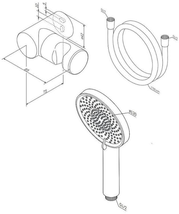 Душевой гарнитур AM.PM X-Joy F01185A000 цвет Хром Душевой гарнитур AM.PM X-Joy F01185A000 цвет Хром