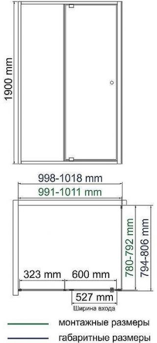 Душевой уголок WasserKRAFT Aula 100х80 11P17 профиль Хром стекло прозрачное