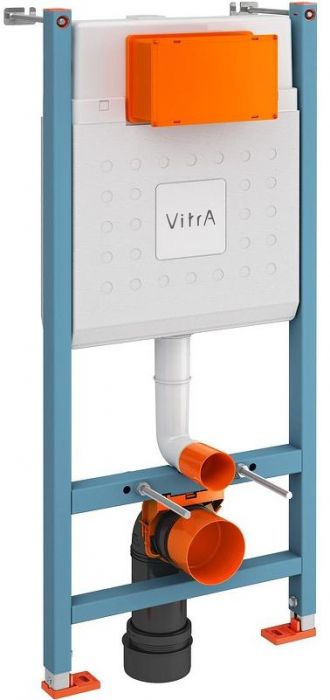 Комплект унитаза с инсталляцией Vitra L-Box S50 9003B003-7203 с сиденьем Микролифт и Белой глянцевой клавишей смыва
