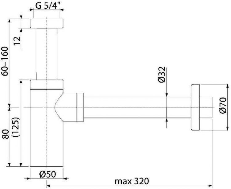 Сифон для раковины Boheme 609-GM Оружейная сталь