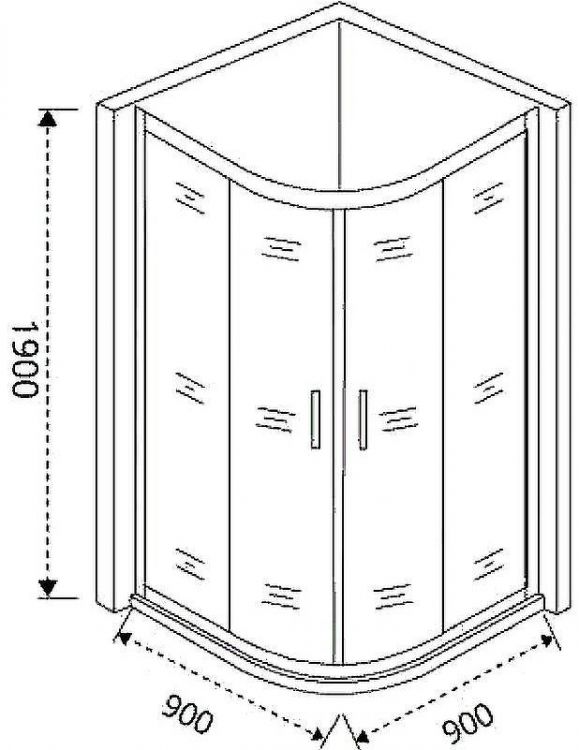 Душевой уголок Good Door Cofe R-90-C-CH 90x90 КФ00022 профиль Хром стекло прозрачное