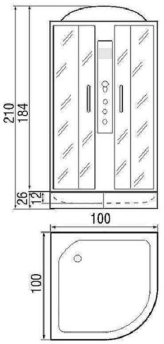 Душевая кабина River Dunay 100x100 МТ 10000000183 с поддоном