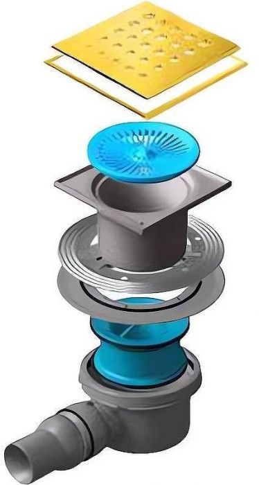 Душевой трап Pestan Confluo Standard 13000132 с решеткой Золото глянец