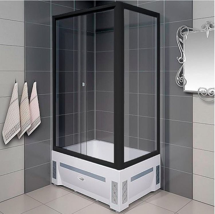 Душевой уголок Radomir Верчелли 120x80 L 1-03-6-1-0-0130 профиль Черный стекло прозрачное