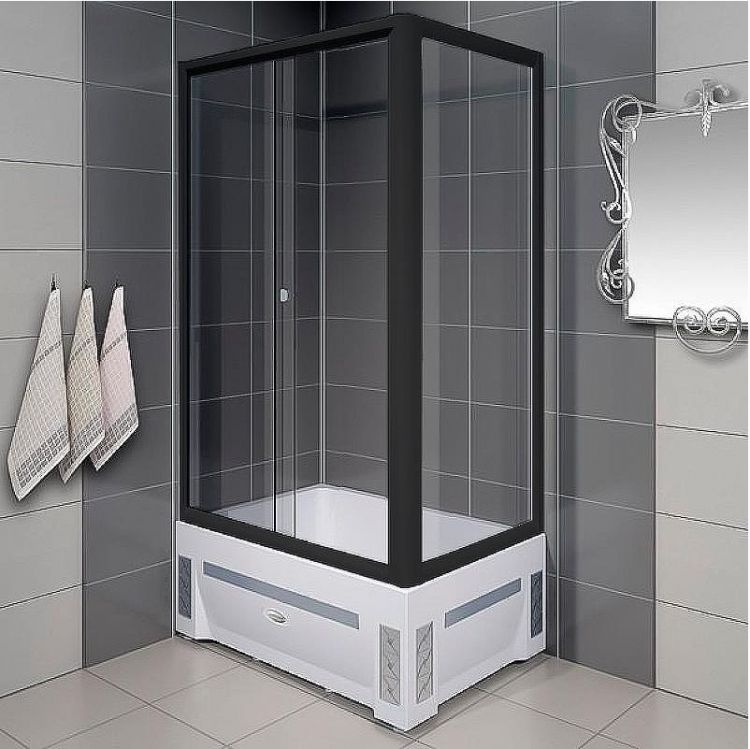 Душевой уголок Radomir Верчелли 120x80 L 1-03-6-1-0-0130 профиль Черный стекло прозрачное