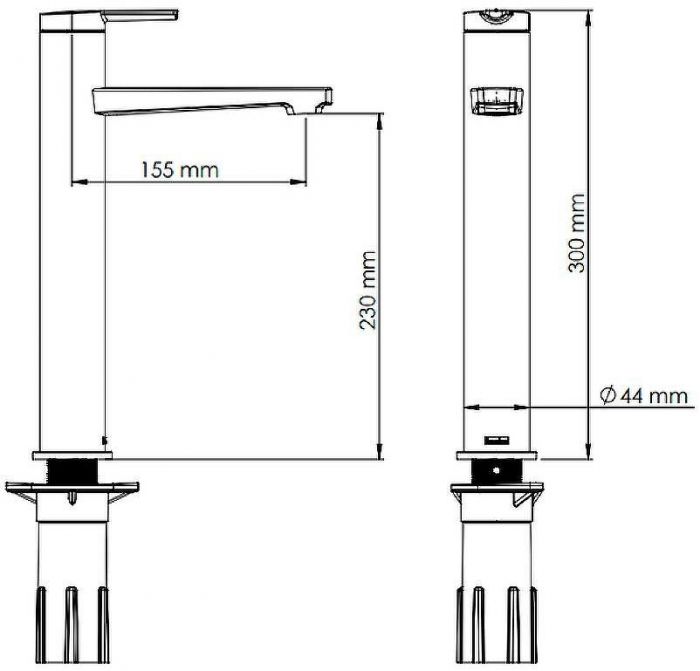 Смеситель для раковины Teska Liva Leo L E5424 Черный матовый