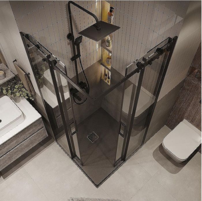 Душевой уголок Grossman Classic 80х80 300.K33.04.8080.21.00 профиль Черный матовый стекло прозрачное