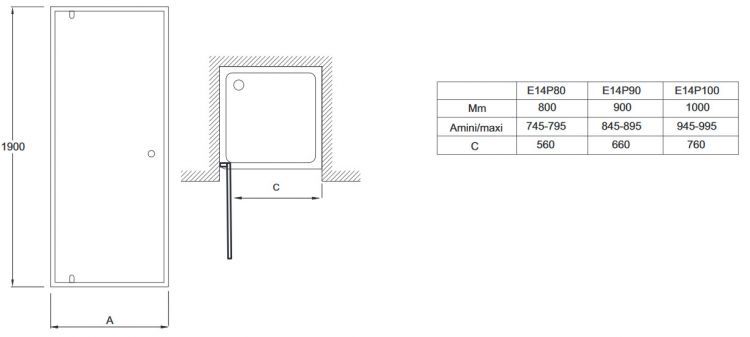 Душевая дверь Jacob Delafon SERENITY 90x190 см E14P90-GA, распашная Душевая дверь Jacob Delafon SERENITY 90x190 см E14P90-GA, распашная