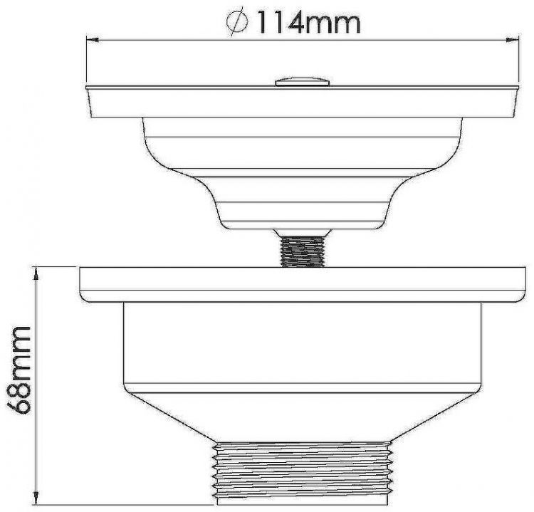 Выпуск для кухонной мойки Nova 1043 Хром