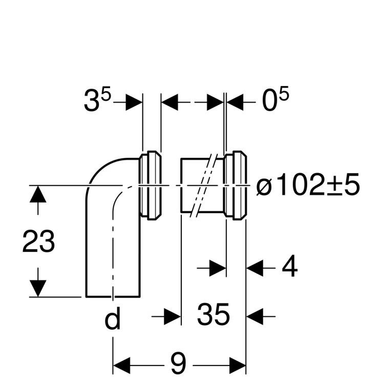 Соединительный комплект для унитаза Geberit, d 110 мм