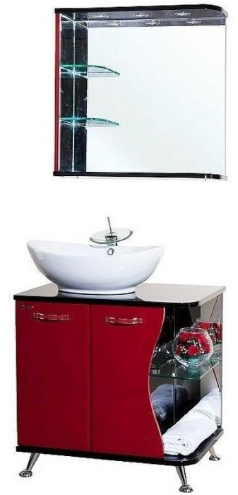 Зеркало Bellezza Рио 70 L 4613611062211 с подсветкой Черное Красное