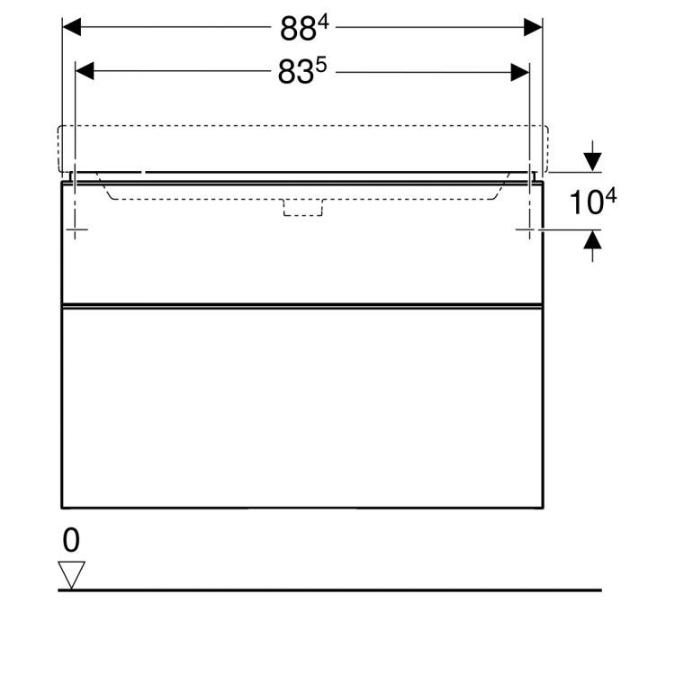Тумба под раковину Geberit Smyle Square 90x61.7, белый глянец [500.354.00.1]
