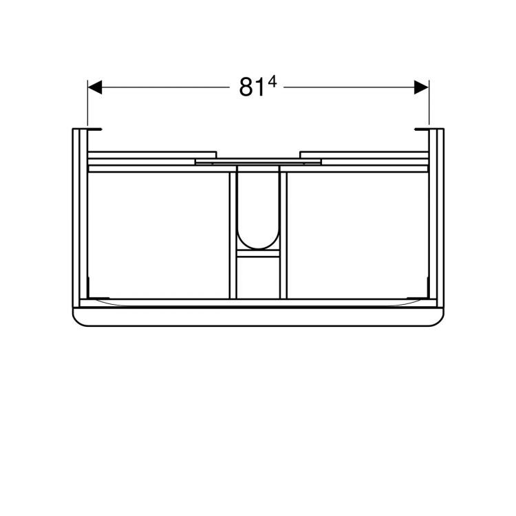 Тумба под раковину Geberit Smyle Square 90x61.7, белый глянец [500.354.00.1]