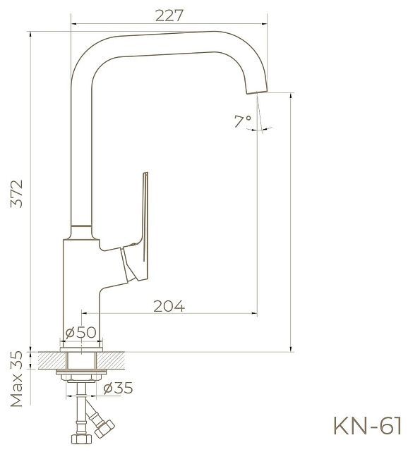 Смеситель для кухни Knotlor Muse KN-61/GM цвет Вороненая сталь
