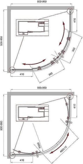 Душевой уголок BelBagno Uno 95х95 UNO-195-R-2-95-P-Cr профиль Хром стекло рифленое