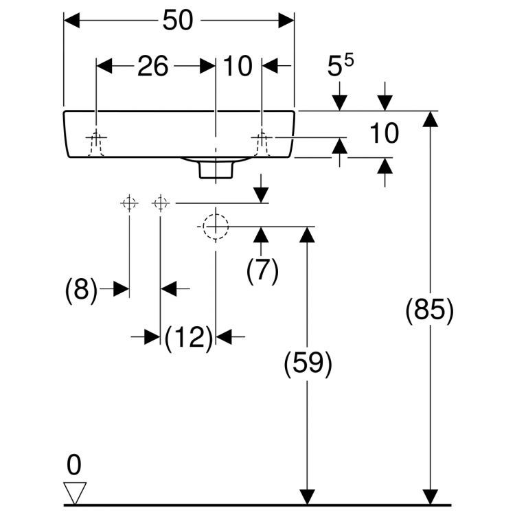 Раковина Geberit Renova Nr.1 Comprimo, 276350000 Раковина Geberit Renova Nr.1 Comprimo, 276350000