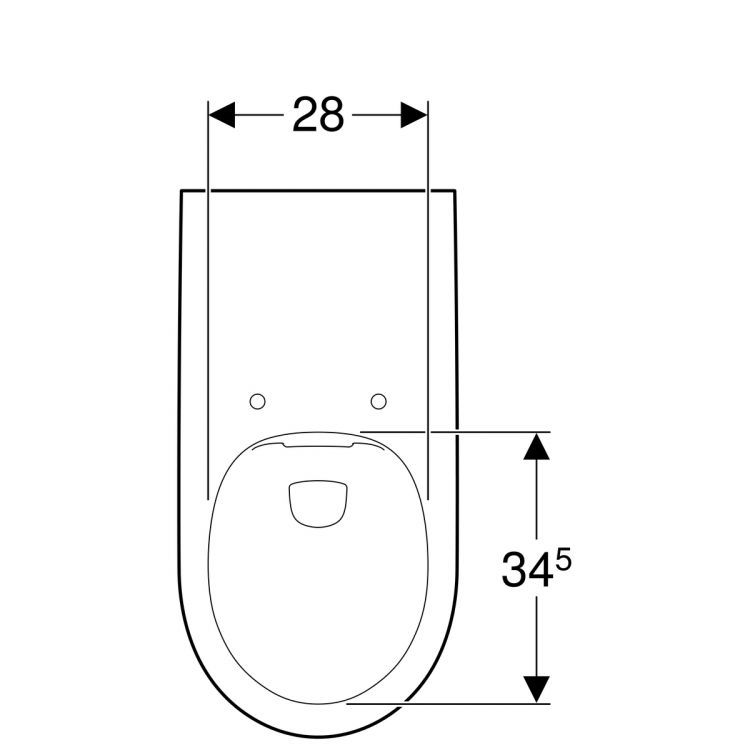 Унитаз подвесной безободковый Geberit Renova Comfort Rimfree®, глубина 70 см [208570000]