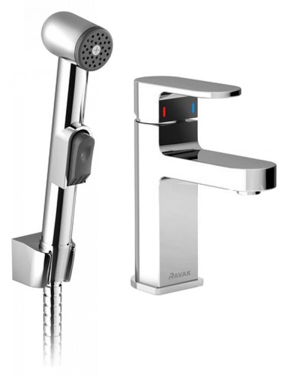 Смеситель Ravak Chrome CR 112.00 для раковины с гигиеническим душем Смеситель Ravak Chrome CR 112.00 для раковины с гигиеническим душем