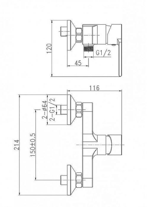 Смеситель для душа Cersanit Brasko 63022 Хром