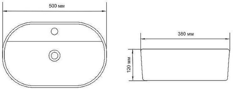 Раковина Aquanet Lake-2-MB 50 273672 Черная матовая