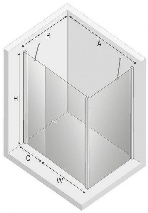 Душевой уголок New Trendy New Soleo Chrome 120х80 K-0710 профиль Хром стекло прозрачное