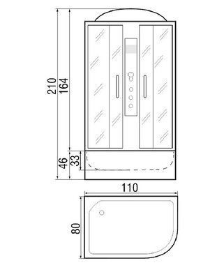 Душевая кабина River Dunay 110/80/26 L МТ