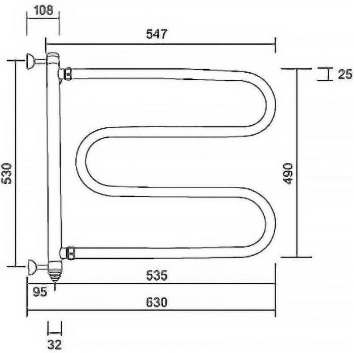 Электрический полотенцесушитель Margaroli Vento 500CRC Хром
