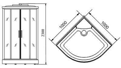 Душевая кабина Timo TL-1503 Душевая кабина Timo TL-1503