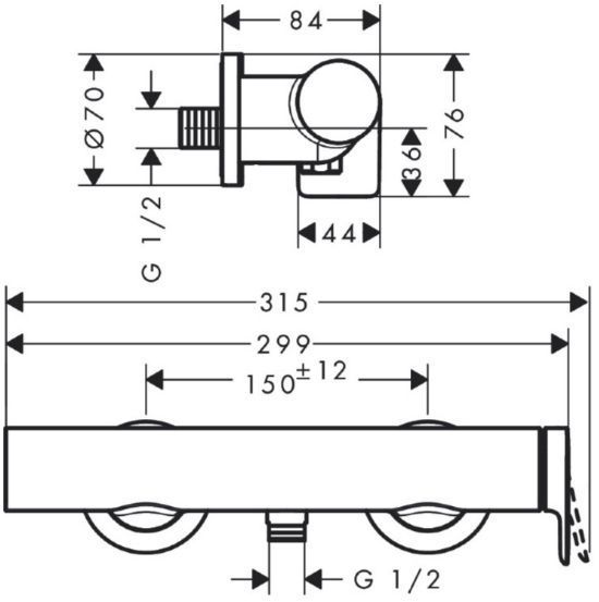 Hansgrohe Vivenis Смеситель для душа, настенный, цвет: белый матовый