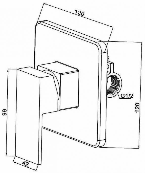 Смеситель для душа Swedbe Platta 5516 Хром