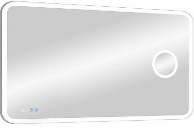 Зеркало Континент Bliss 1200х800 ЗЛП546 с подсветкой с сенсорным выключателем с увеличительным зеркалом с подогревом с часами