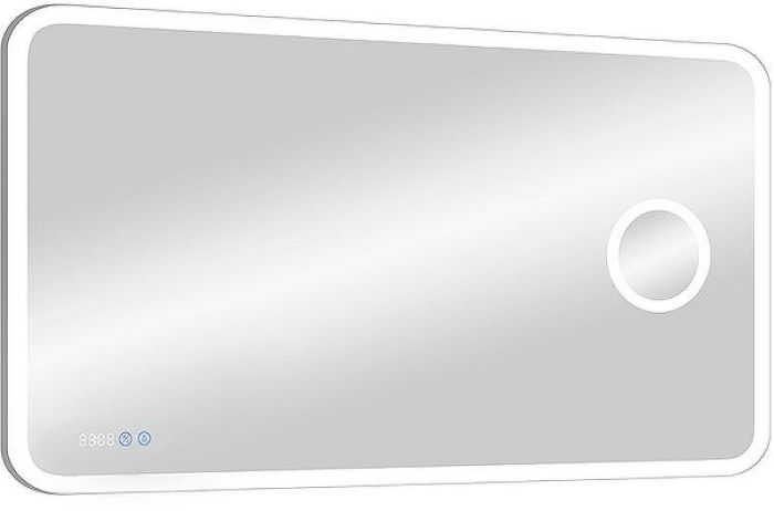 Зеркало Континент Bliss 1200х800 ЗЛП546 с подсветкой с сенсорным выключателем с увеличительным зеркалом с подогревом с часами