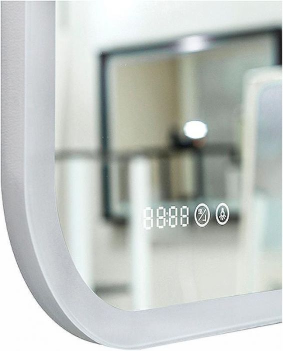 Зеркало Континент Bliss 1200х800 ЗЛП546 с подсветкой с сенсорным выключателем с увеличительным зеркалом с подогревом с часами