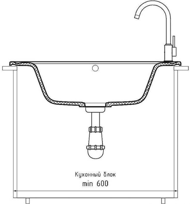 Кухонная мойка GranFest Quarz GF-ZW71 Песочная