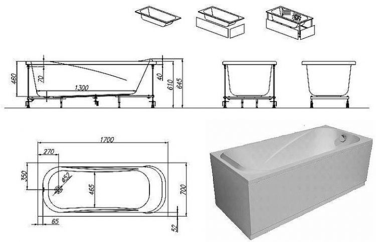 Акриловая ванна Kolpa San String 170x70 519200 без гидромассажа