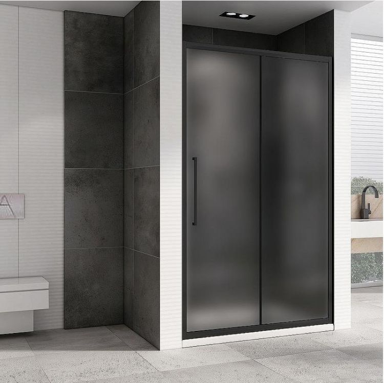 Душевая дверь Abber Schwarzer Diamant 160 AG30160BMH профиль Черный стекло матовое