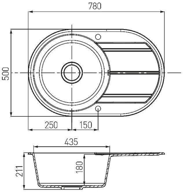 Кухонная мойка Aquaton Амира 78 1A712932AI240 Жемчуг