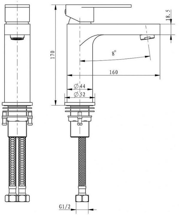 Cмеситель для раковины Grocenberg GB1011BG Графит Cмеситель для раковины Grocenberg GB1011BG Графит