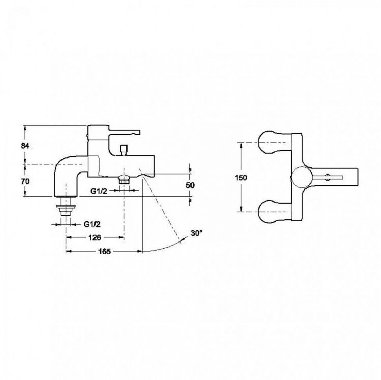 Смеситель для ванны Jacob Delafon Cuff E37043-CP