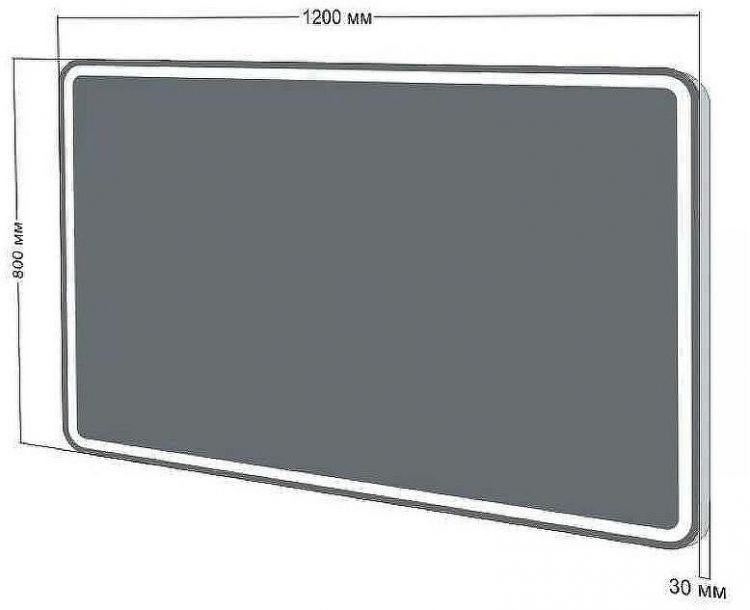 Зеркало Бриклаер Эстель-1 120 4627125414268 с подсветкой с сенсорным выключателем
